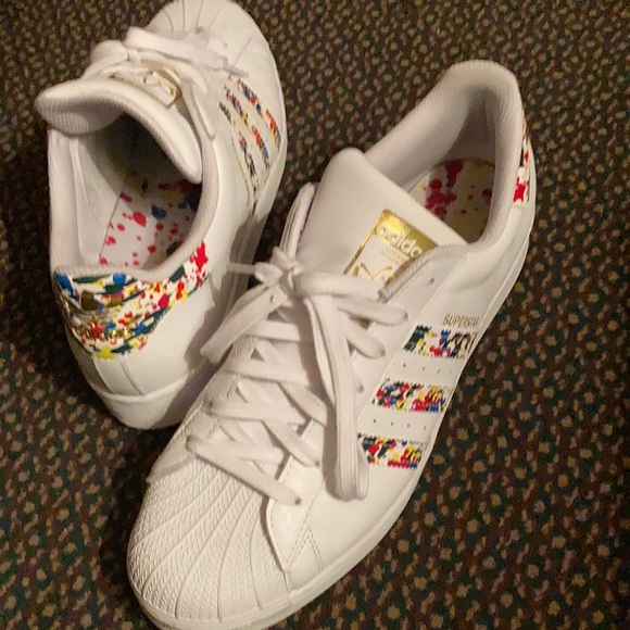 adidas white rainbow